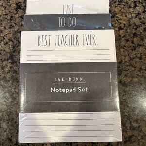 Rae Dunn  Notepad Set - Best Teacher Ever- 3 notepads 75 sheets each new